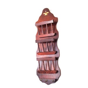 Vintage Wooden Mail Organizer Letter Bills with Key Holder or Towel Hooks Rack Wall Mount 3 Slots Farmhouse Kitchen Storage