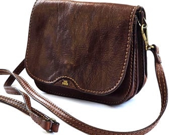 Vintage the Bridge Leather Crossbody Bag, Brown Saddle Purse