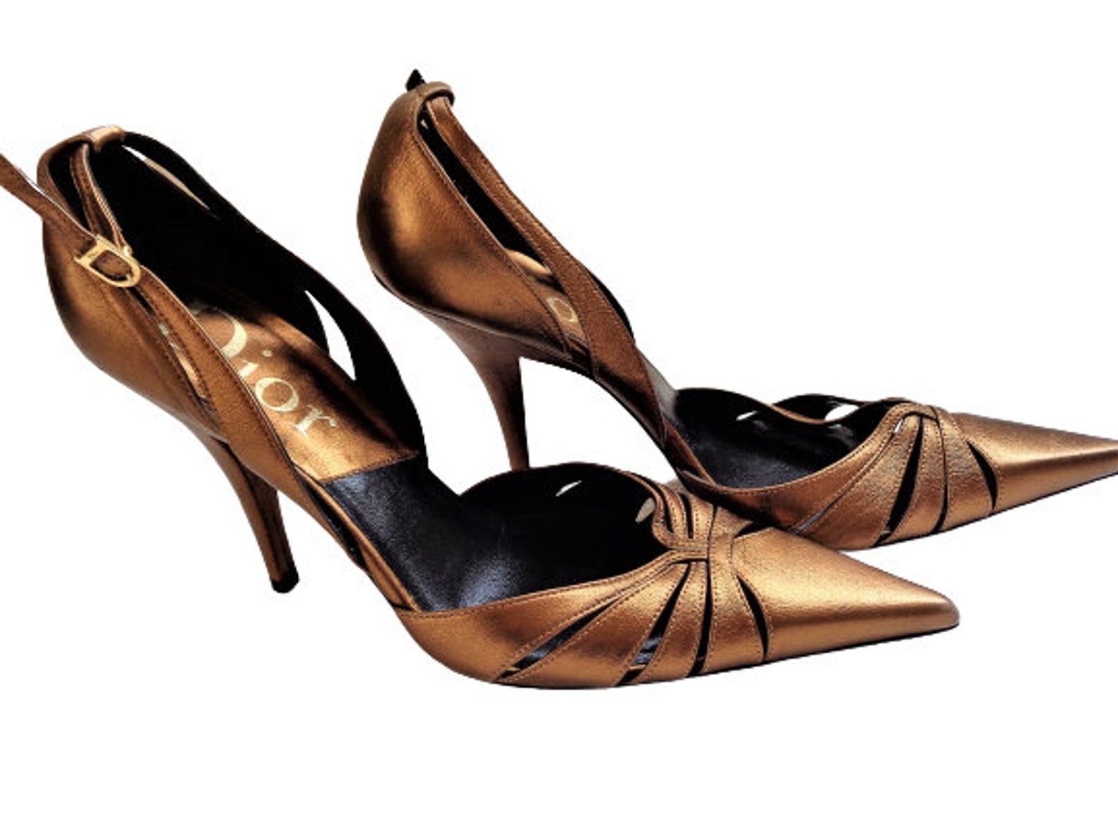 Vintage Christian DIOR Leather Heels Block Heel Pumps French Etsy