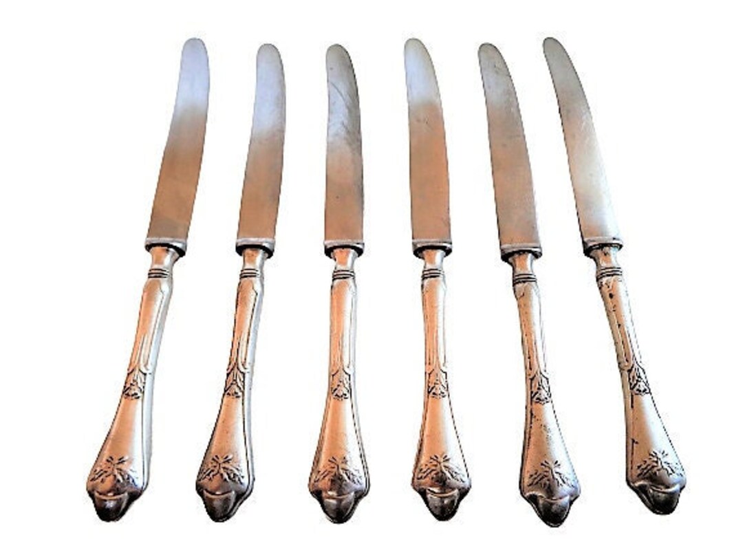 German Knives Set of 6 Wellner Germany Silverplate Cutlery Etsy