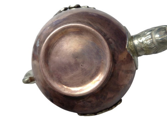 Antique Tibetan Teapot, Copper Silver Tea Pot With Dragon Handle