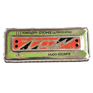 Vintage Harmonica, Double Sided Tremolo Harmonica, Hugo Rauner, Musical Wind Instrument, mouth organ