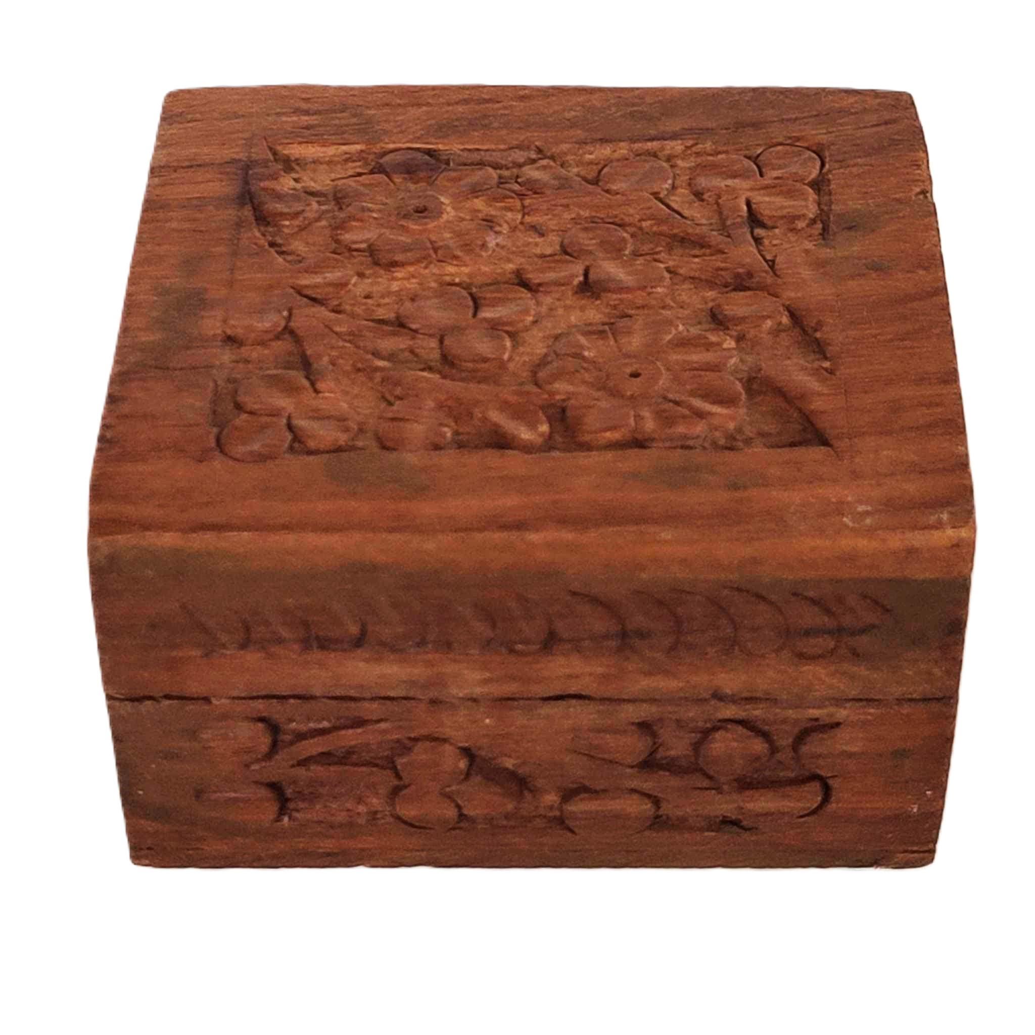 インドの手彫り木箱、嗅ぎタバコ入れ、木製ジュエリー小物入れ - Etsy 日本