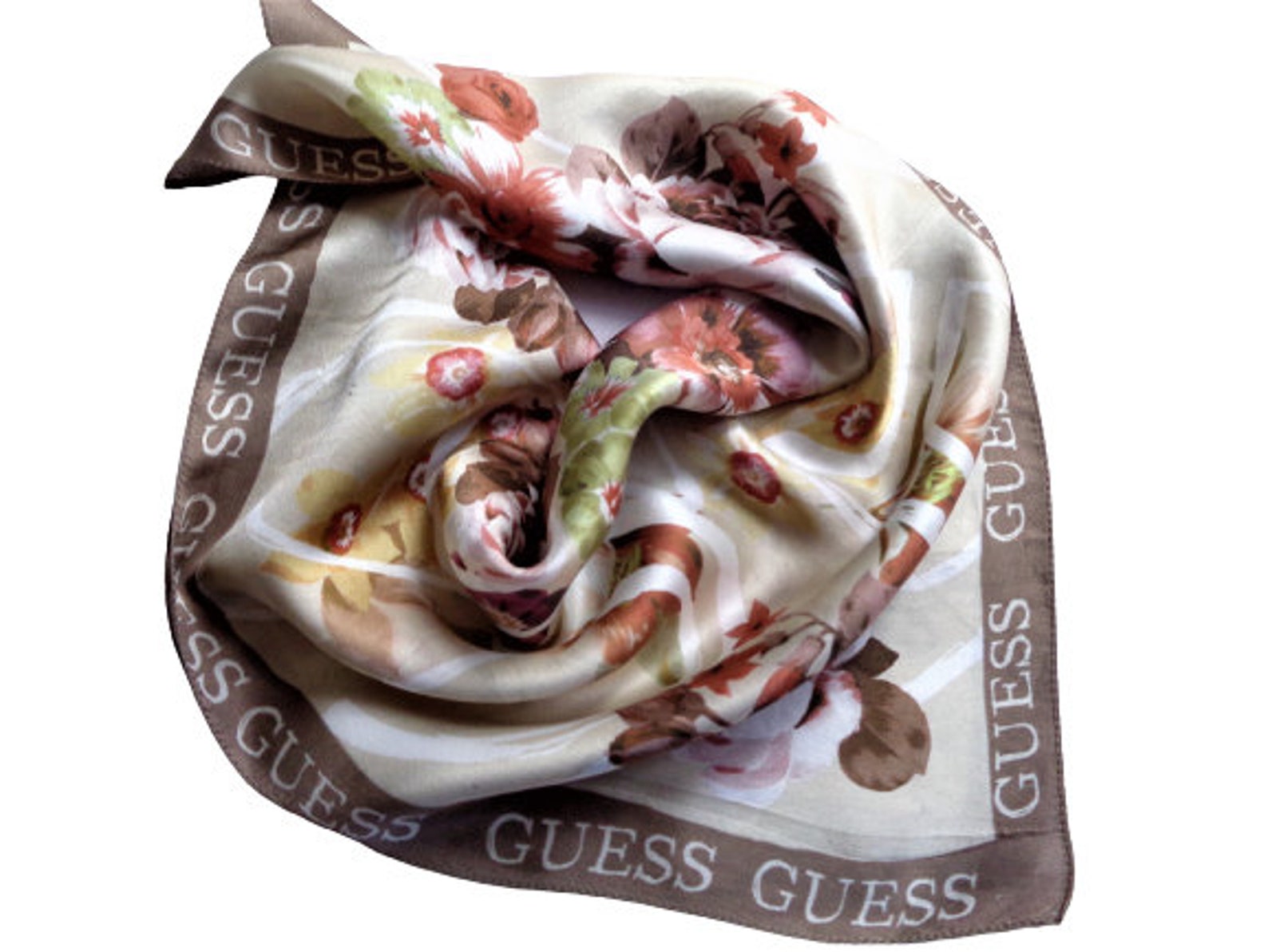 Lui Jo Donna GUESS Foulard Scarf 125X125 Ivory Multi Pashmina