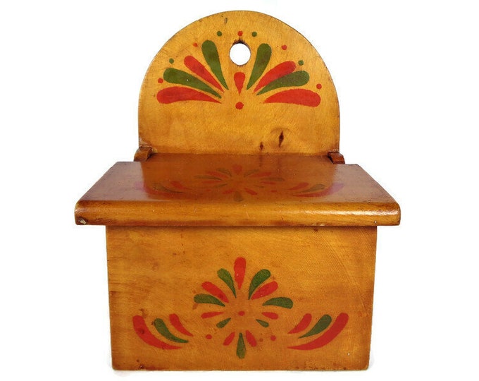 Wooden Salt Box Austrian Folk Art Wall Hanging Wood Salt Etsy