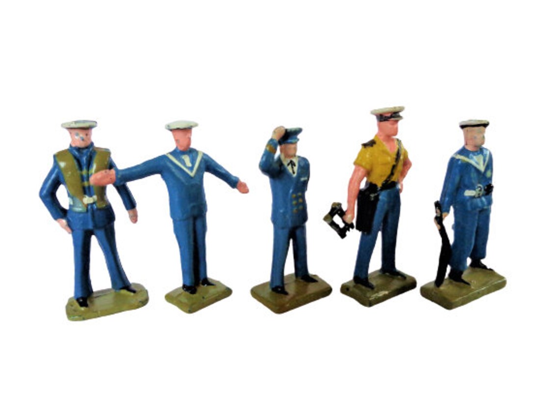 Vintage Plastic Toy Figures of Sailors Set of 5 Seaman | Etsy