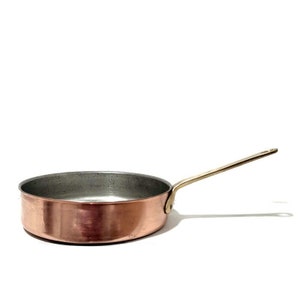 Vintage koperen koekenpan, Nobel van Zweden koperen koekenpan met koperen handvat, kookschotel pot kookgerei