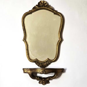 Wall Mounted Console with Gold Gilded Mirror