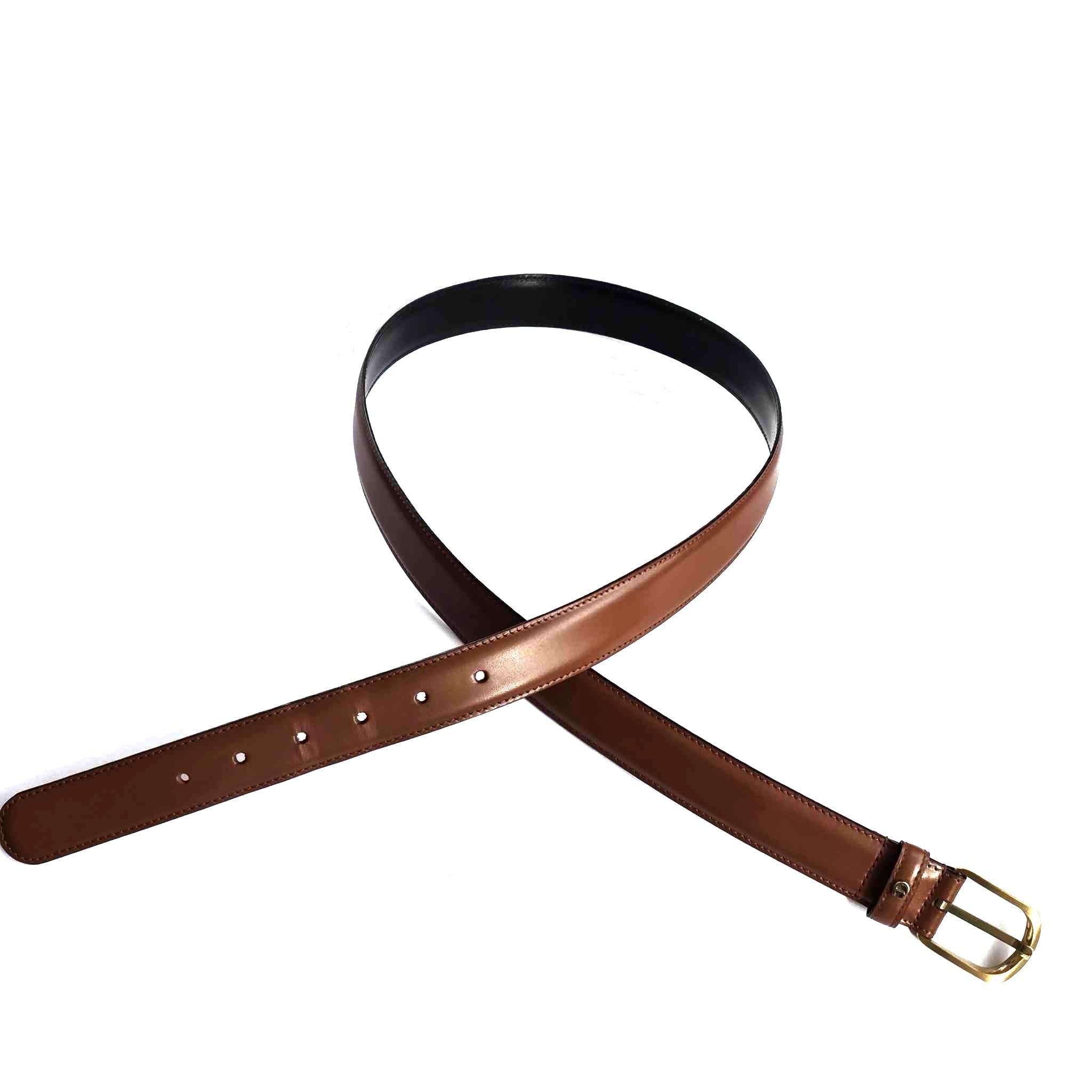 Vintage Etienne Aigner Tan Embossed Genuine Leather Belt w/Gold Engraved Buckle Vintage Woman main image 3