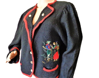 Pull cardigan autrichien vintage, Julius Lang, cardigan en tricot