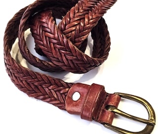 Liebeskind Berlin Brown Braided Leather Belt Liebeskind Berlin Leather Belt 36 95cm Braided Cow Rhino  main image 3