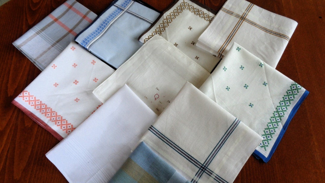 Men Handkerchief Lot of 10 Vintage Men Hankies Bulk Cotton Etsy