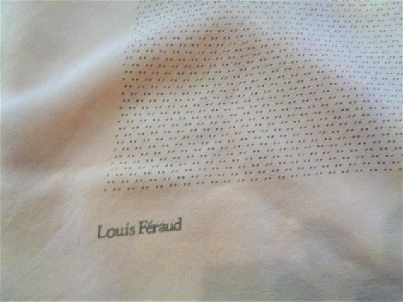 LOUIS FERAUD Silk Scarf, Beige Spotty Scarf with … - image 3