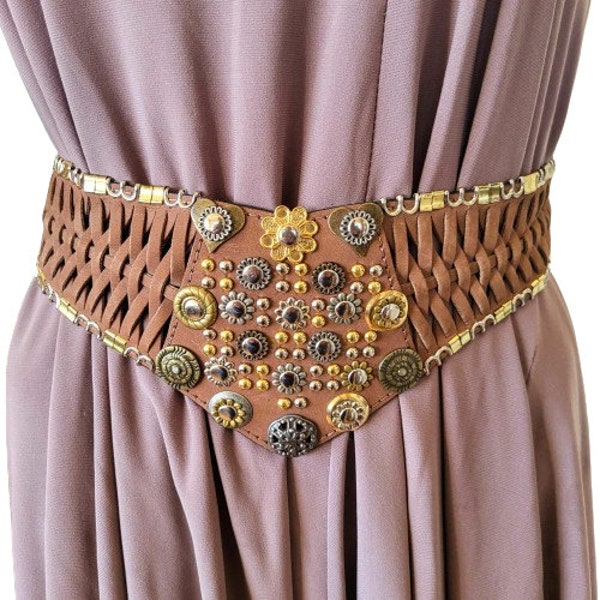 Ceinture Bohème Noire – Perles Et Chaîne, Style Hippie Chic, Taille Unique