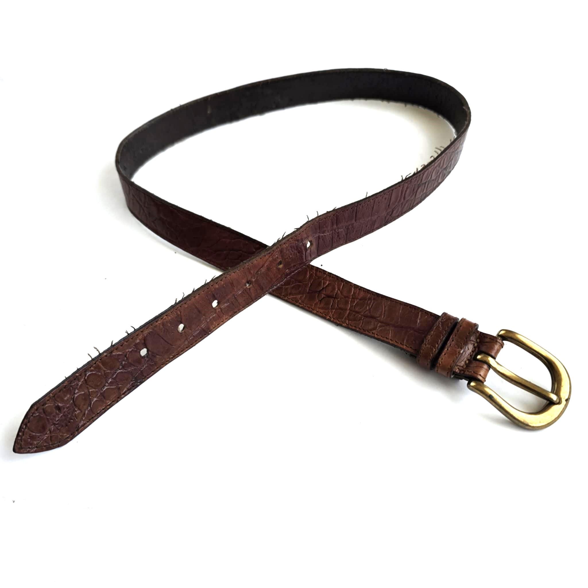 Vintage Mulberry England Leather Belt Classic Brown Embossed  display picture 2
