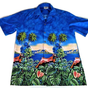 Hawaiian Shirt, Men Button Up Shirt, Made in Hawaii, Pacific Legend, Aloha shirt Button Down, Size XL