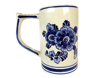 Jarra de cerveza vintage, jarra de cerveza de porcelana de Delft, regalo de cumpleaños para él, regalo para amantes de la cerveza,