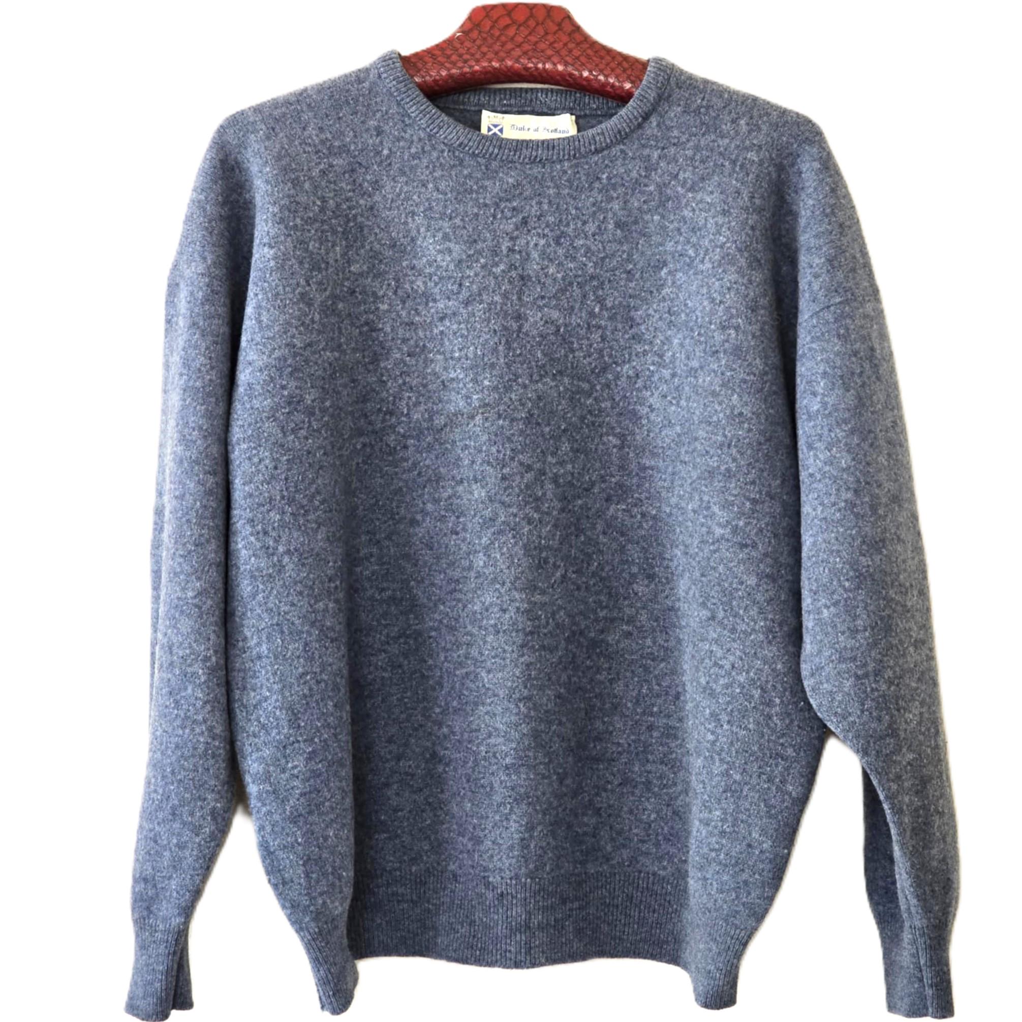 Pull Peter Scott 1/4 Zip - Pure Laine Gris - Taille 44 - Fabriqué En Écosse - Occasion Parfait
