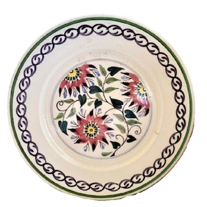 Old Bristol Delft, Vintage Dinner Plate, Floral Pattern, English Earthenware Plate, English Delftware Pottery