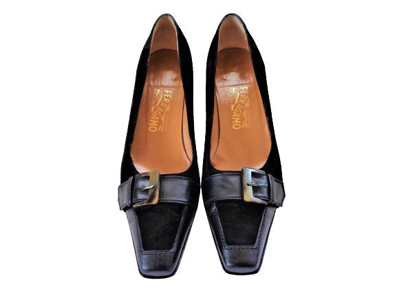 Salvatore Ferragamo Womens Shoes Designers Heels Black - Etsy