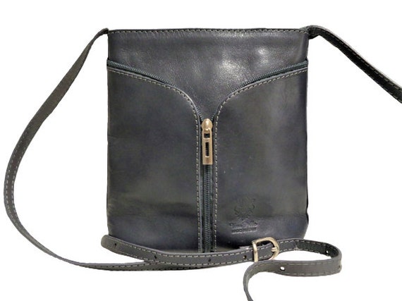 Italian Leather Small Crossbody Bag, Vera Pelle, … - image 1