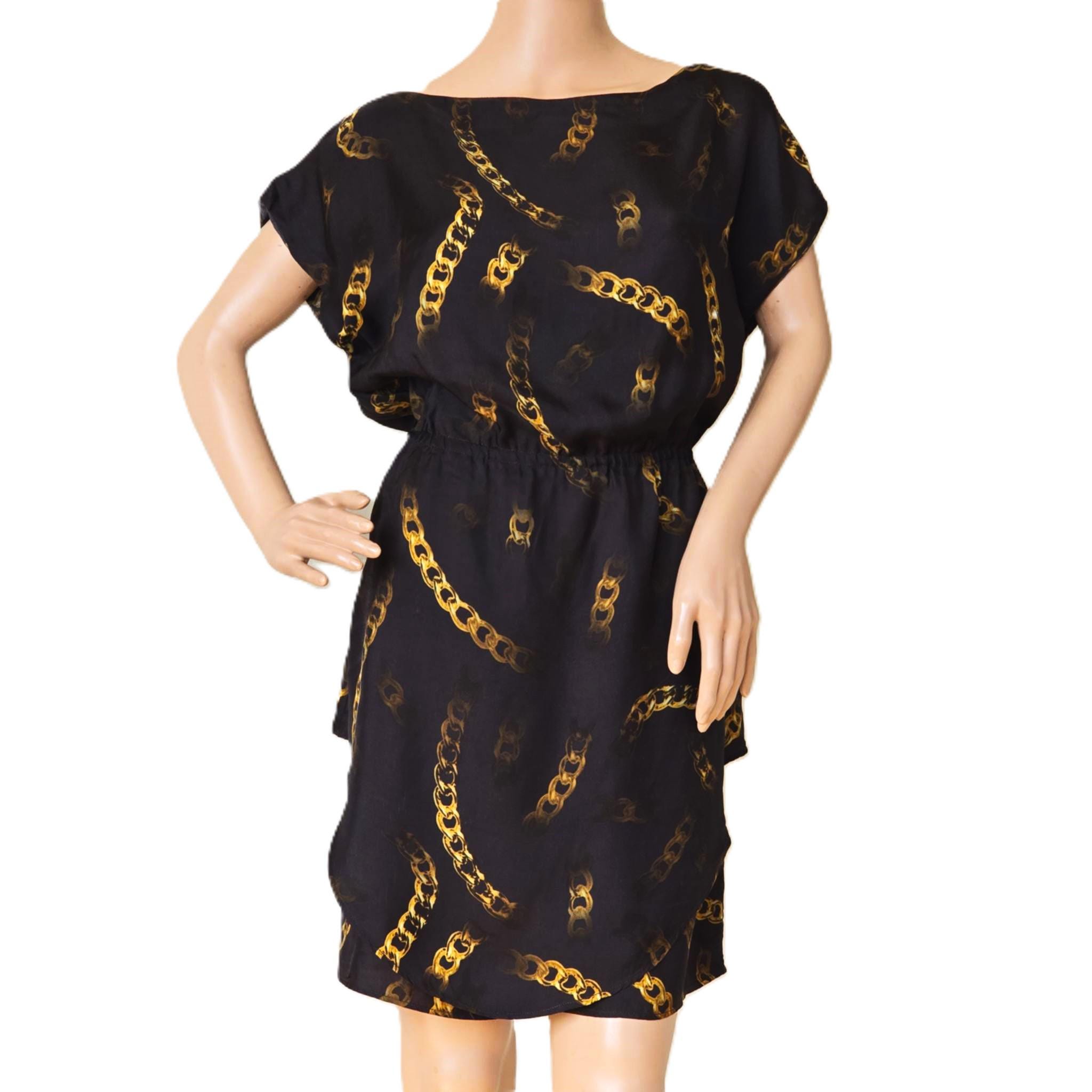 knee length dresses for ladies Gucci Square G Chain Print Silk Dress  Runway Catalog