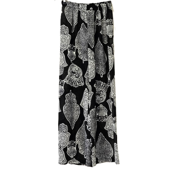 Sandro, Vintage Sandro Paris Palazzo Pants Wide Leg Trousers Black White Print Y2K Size 2