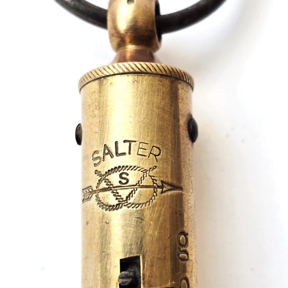 Vintage SALTER Brass Spring Balance Scale, Hanging Weight