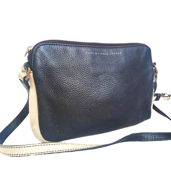 Marc Jacobs Crossbody Purse Black off White Grained Cow Leather Pebbled Shoulder Bag Small Vintage Women Handbag See Condition Etsy Ireland
