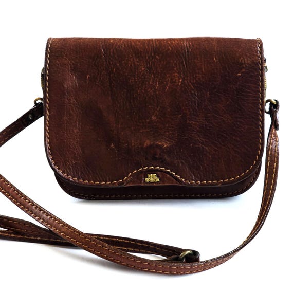 Vintage the Bridge Leather Crossbody Bag, Brown Saddle Purse