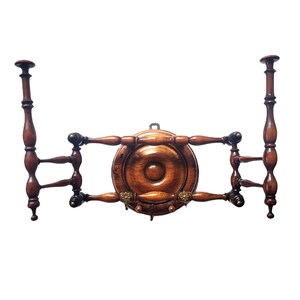 Vintage Turned Wood Adjustable Coat Rack Wooden Folding Hat Hanger With ...