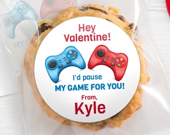 BOGO / Videogame Valentine Sticker / Video Game Sticker / 3 Sizes / Personalized Video Gamer Label / Valentine Gaming Stickers