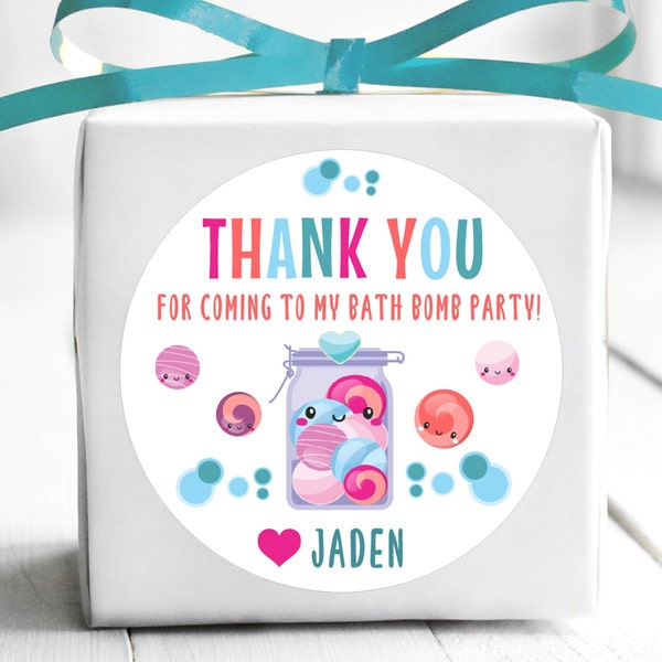 BOGO / Bath Bomb Birthday Thank You Stickers / Birthday Stickers Personalized Bath Bomb/ Personalized Birthday Label / Bath Bomb Tags