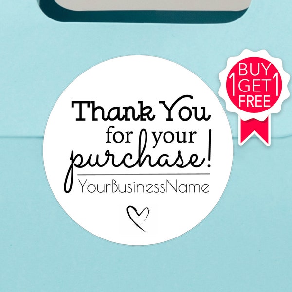 BOGO / Thank You For Your Purchase Sticker / Custom Thank You Sticker / 3 Sizes / Personalized Thank You Labels