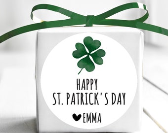 BOGO/ Custom St Patricks Day Sticker / Happy St Patrick's Day Sticker / 3 Sizes / Personalized St Patricks Day Labels