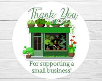Ships Fast / Thank You for Supporting a Small Business Sticker - Gifts / 1 Sheet of 12 / 2.5 inch Round Stickers
