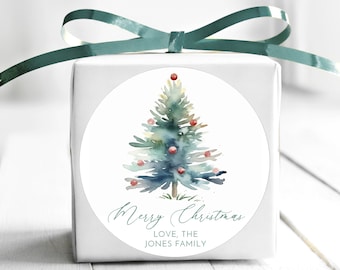 BOGO / Custom Christmas Tree Simple / Personalized Christmas Tree Simple Stickers / 3 Sizes / Merry Christmas Custom Stickers