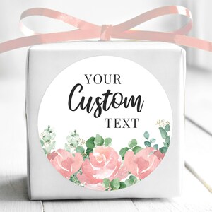 BOGO / Pink and Blush Floral Stickers / Mothers Day Stickers Pink Flower Personalized / Personalized Mothers Day Sticker / Blush Roses