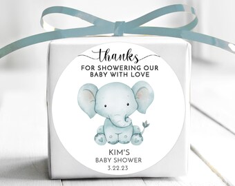 BOGO / Safari Baby Shower / Showering our Baby / Safari Personalized Stickers / Personalized Elephant Baby Shower / Baby Shower Stickers
