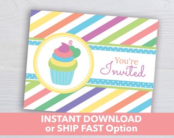 Cupcake Invitation Postcards / You're Invited Cupcake Postcards / Printable Party Invitation