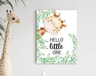 Safari Giraffe Linen Print / Safari Nursery / Baby Animal Print / Animal Print for Baby / Nursery Decor / Giraffe Print / Monkey