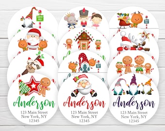 BOGO / Custom Christmas Address Stickers / 3 Sizes / GLOSSY Labels / Custom Christmas Address Label / Custom Address Stickers for Christmas