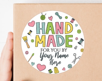 Hand Made for You Label / Custom Hand Made Sticker / 2 Sizes / Personalized Hand Made for You Labels