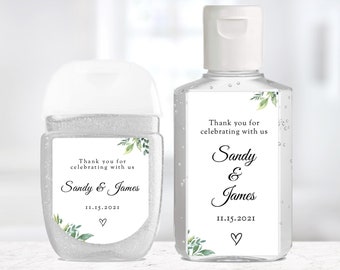 Custom Hand Sanitizer Labels / Labels Only / 2 Sizes / Custom Labels / Custom Hand Sanitizer with Custom Logo or Design / Simple Greenery