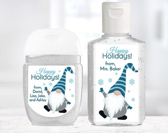 Custom Christmas Gnome Hand Sanitizer Labels / Labels Only / 2 Sizes / Custom Labels / Custom Sanitizer Stickers
