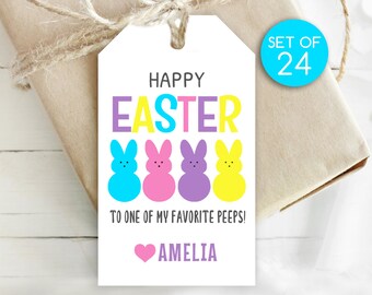 Set of 24 Easter Gift Tags / Personalized Easter Tags / Personalized Tags / Tag for Easter Gifts
