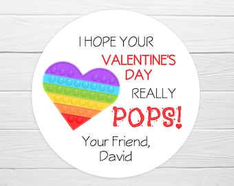 BOGO / Custom Really Pops Valentine Sticker / Hope your Valentines Really Pops / Personalized Valentine Label / Valentine Heart Stickers