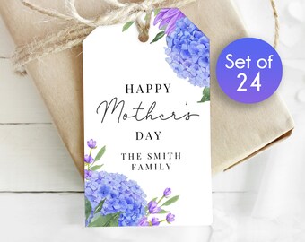 Periwinkle Blue Hydrangea Mother's Day Gift Tags / Personalized Mothers Day Tags / Personalized Tags / Tag for Mother's Day / 1.75" x 3"