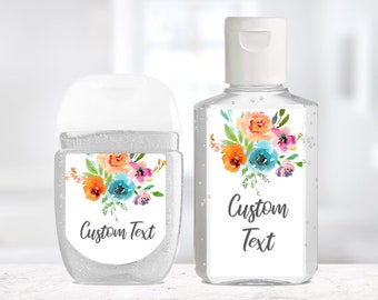 Custom Wedding Sanitizer Labels / Bright Floral Bouquet / 2 Sizes / Custom Labels / Custom Sanitizer Stickers / Custom Baby Shower Sanitizer