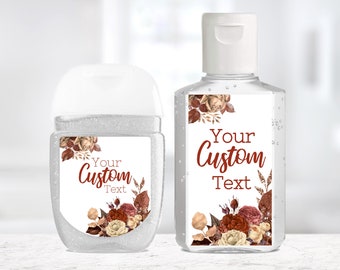 Custom Wedding Sanitizer Labels / Terracotta and Cream / 2 Sizes / Custom Labels / Custom Sanitizer Stickers / Custom Sanitizer Labels